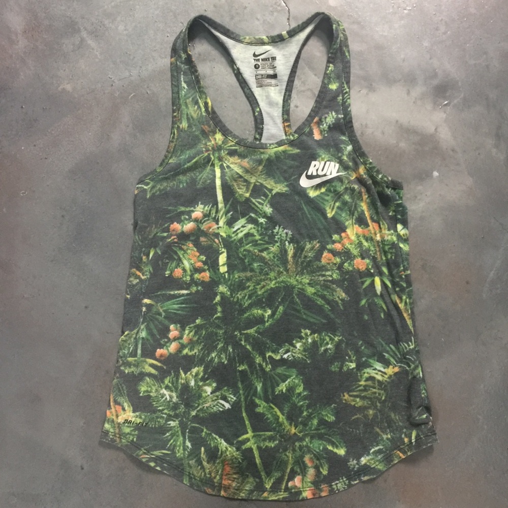 Women Tropical Nike Dri Fit Tank Top - RARE print
